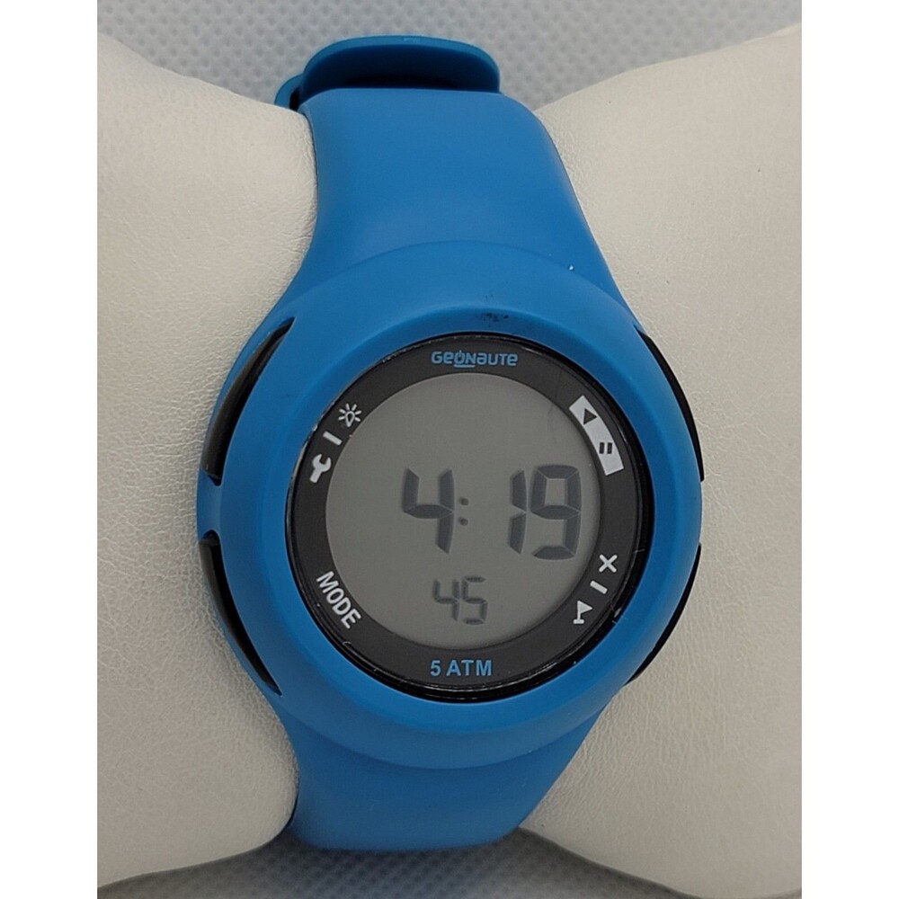 Unisex Geonaute Sport Black Dial Blue Case Silicone Band Digital Watch 02 - Picture 3 of 9